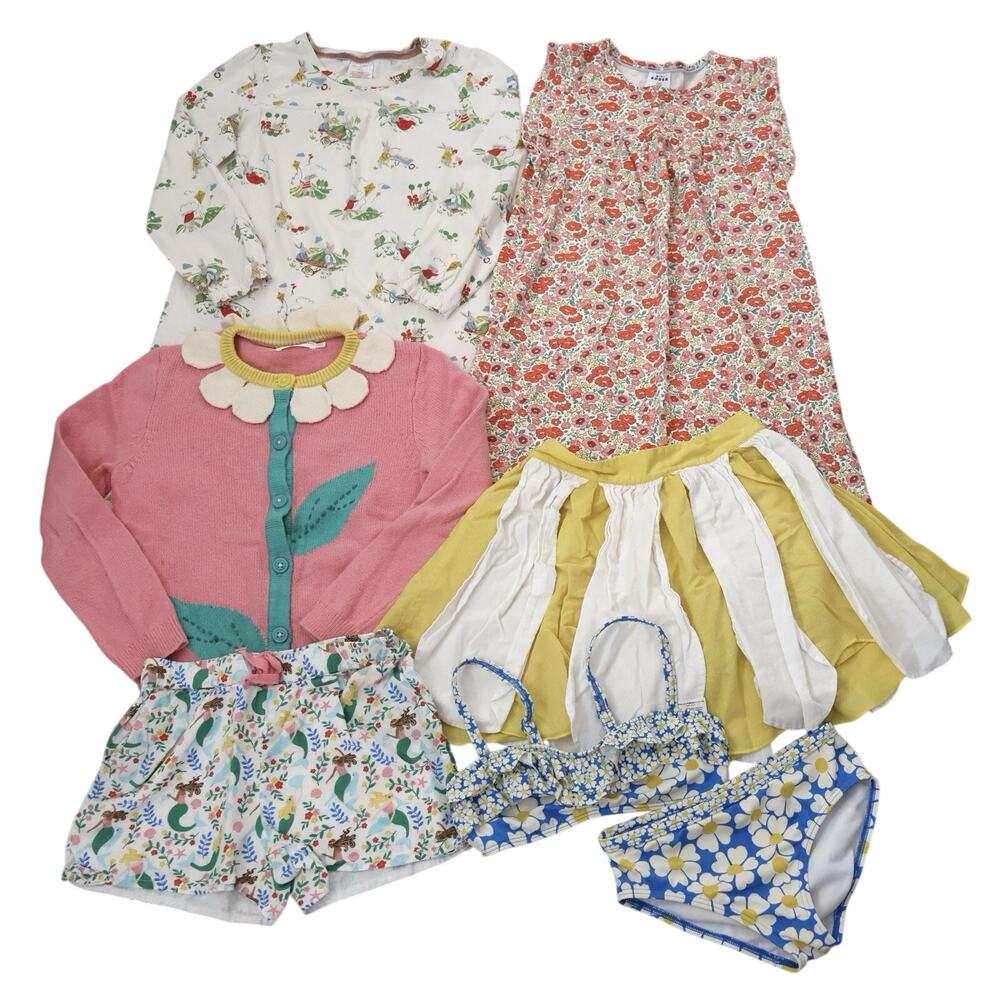 Mini Boden Floral Sleep Dress Nightgowns Sweater Skirt Shorts Swim Suit Lot 7-8Y